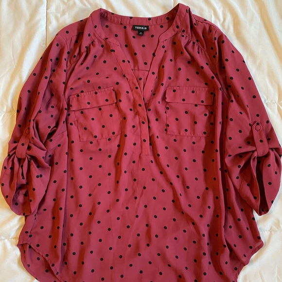 torrid Tops - Torrid Burgundy Pullover Blouse